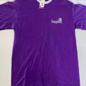 Vintage 90s University Of Georgetown Hoya Bulldogs Purple New Size Medium Shirt